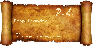 Popp Liander névjegykártya